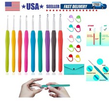 Travel-Friendly Crochet Hooks Set: 9 Ergonomic Sizes with Case  Accessories
