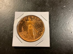 1976 US Biecentannial 200 Year Liberty, Gold Plated Eagle Coin, Uncirculated