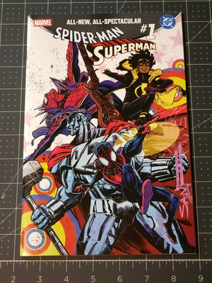 #ad #ad Spider Man Superman #1 Felix Comic Art Sanford Greene SIGNED Exclusive 2026 $84.99