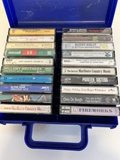 20 Cassette Tape Lot Country Pop Christmas Elton John Buddy Holly w/ Case
