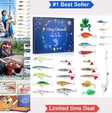 Fishing Advent Calendar 2026 Christmas Countdown 24 Day Lure Tackle Set Gift Men