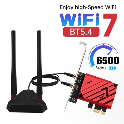 MT7925 WiFi 7 PCIe Card BE6500 Tri-Band BT5.4 MLO Low Latency Gaming Win11/10