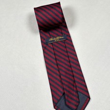 Brooks Brothers Tie Mens OS GFS Burgundy Navy Blue Striped Silk USA Made