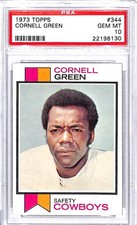1973 Topps #344 Cornell Green Dallas Cowboys Football Card PSA 10 GEM MINT