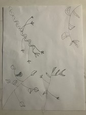 Custom Artwork Original Hand Drawn Art Flowers Vines Leaves