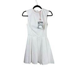 NWT House of CB Claretta Sleeveless Pleated Fit & Flare Mini Dress White Size XS