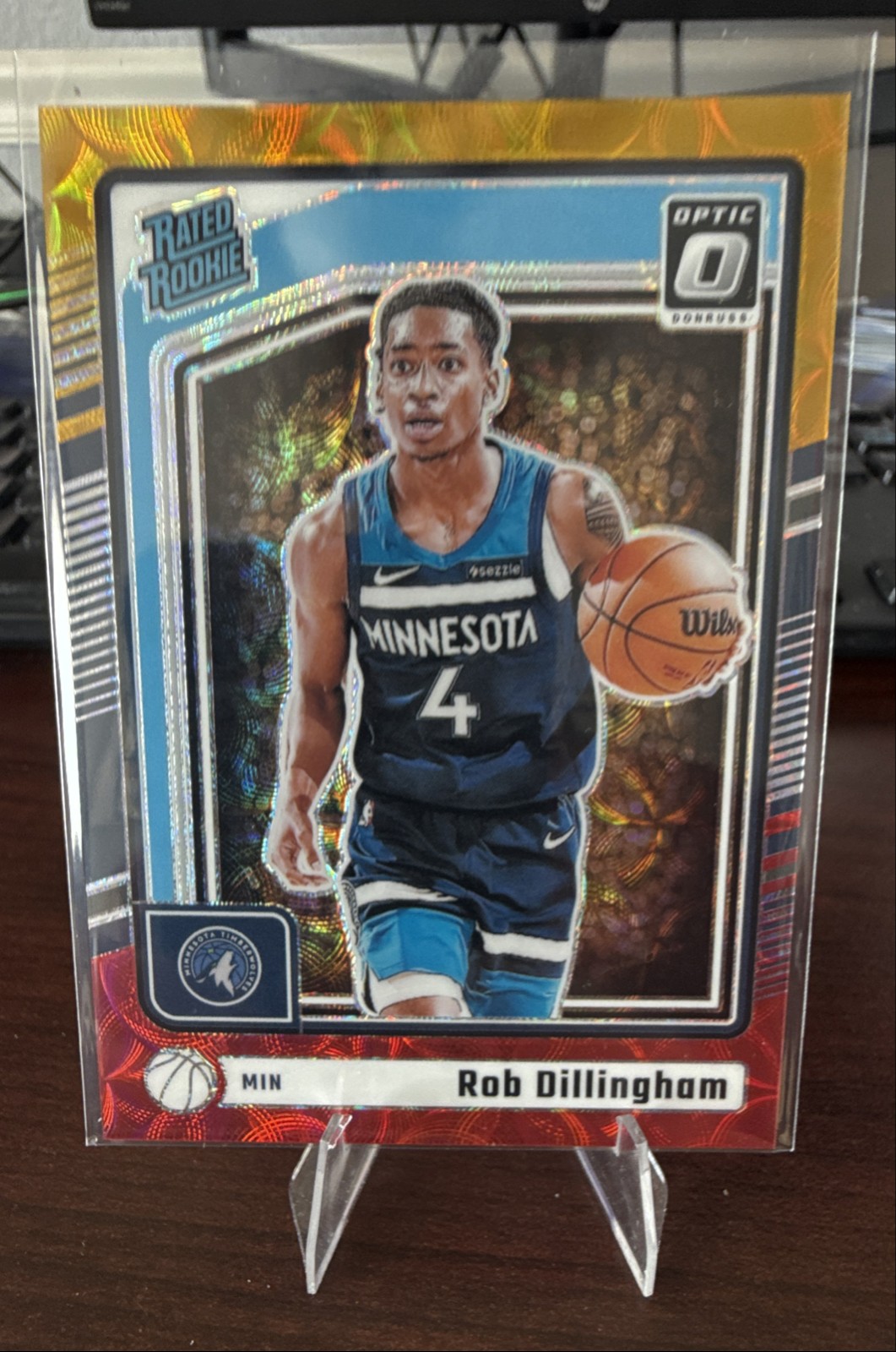 2024-25 Donruss Optic - Rated Rookie Rob Dillingham #259 Red Gold Scope /99