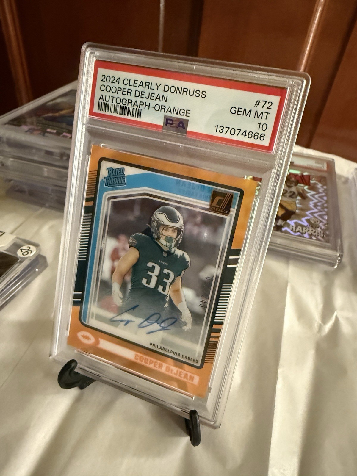 Cooper DeJean Panini Clearly Donruss #72 Autograph-Orange