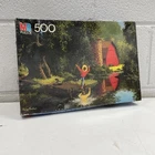 ORIGINAL VINTAGE RETRO MB 500 Puzzle Pieces Watch Out Philip Aarhus Painting