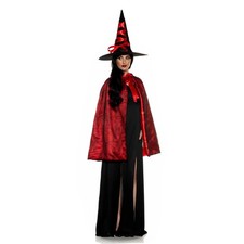 Red Witch Cape and Hat Adult Costume Set Standard