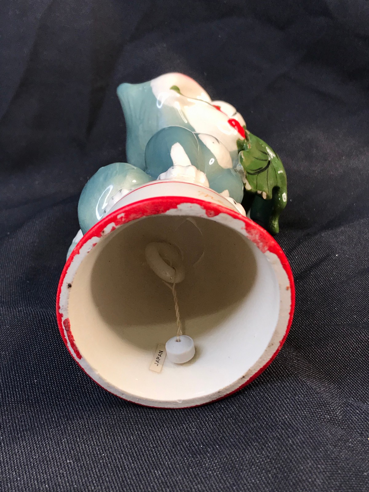 Kreiss “Merry Christmas” Gray Winking Cat Bell Japan 8”