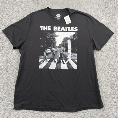 The Beatles T-Shirt Mens XLT Black Abbey Road Graphic Hybrid 2MBT0463BT Cotton