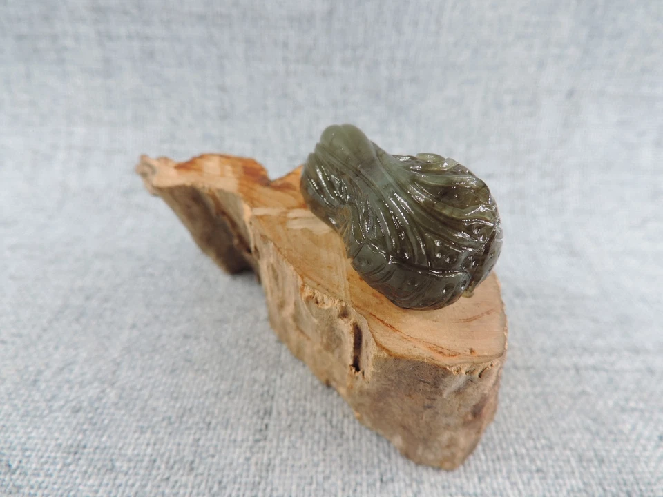 Colgante de repollo de la suerte tallado a mano de jade hetiano natural antiguo chino raro 百财齐来 Foto 4 de 4