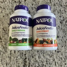 Natrol JuiceFestiv Daily Fruit & Veggie, Organic, 240 Capsules Exp 2/27