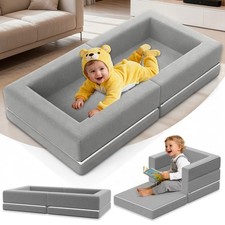 Portable Toddler Travel Bed: Foldable Soft - 3-in-1 Convertible Portable Fo...