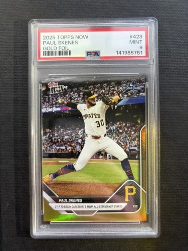 2025 Topps Now Paul Skenes 1st Ever ASG Starter GOLD /50 PSA 9