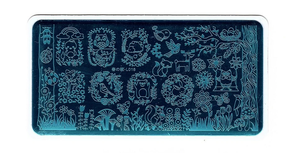 Plantilla de manicura estampado arte en uñas animal del bosque L018 Foto 3 de 4