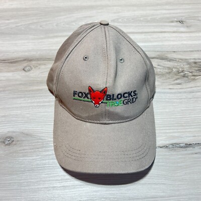Fox Blocks True Grid Strapback Hat Cap Brown Adjustable Embroidered Employee EUC