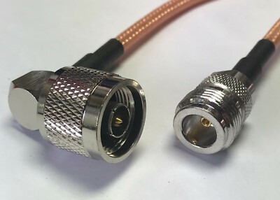 RG142 N Male Angle to N Female Double Shield Coax Cable PICK LENGTH RF US Lot   