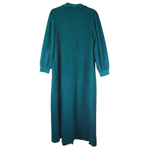 Accappatoio cappotto vintage Vanity Fair donna casa media verde velluto bottoni - Foto 9 di 15