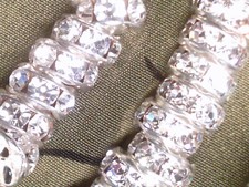 Vtg 144 RHINE HAND CHANNEL SET SILVER METAL RONDELLE BEAD 7m 022719d CLOSE OUT