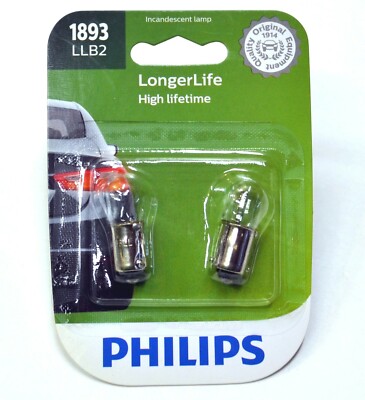 Philips LongerLife BA9s 1893 4.6W Two Bulbs Underhood Engine Bay Light Replace