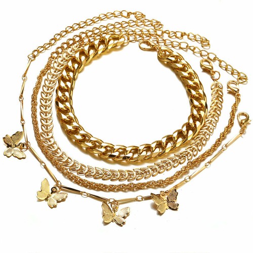 Varios Estilos Pulsera Tobillo Tobillo Cadena Pie Cuentas Corazón Mariposa Colorido - Imagen 63 de 239