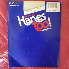 Vtg 1990 Hanes Too Pantyhose Pearl Control Top Size AB Nylon Hose Reinforced Toe