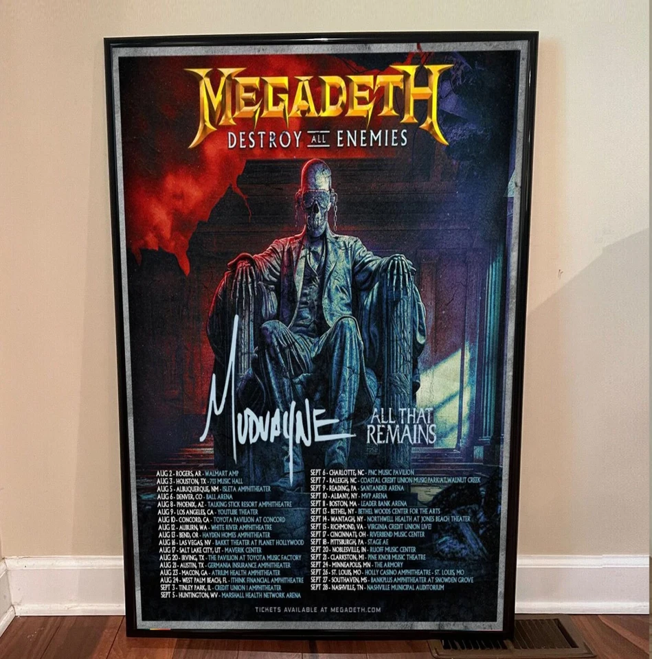 Megadeth - Tour 2024 Poster, Home Decor