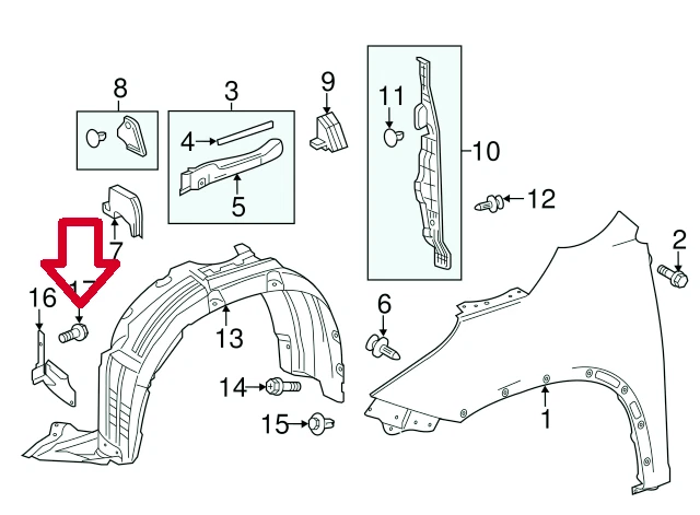 SE ADAPTA A: 12 - 15 TORNILLOS ARANDELA GUARDABARROS ENCHUFABLES TOYOTA PRIUS CANTIDAD 2 OEM NUEVO Foto 3 de 3