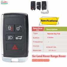 for Land Rover Range Rover 2018-2020 Smart Remote Key Fob Shell Case 5 Buttons