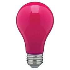CERAMIC PINK LED Bulb A19 Medium E26 8W 60 Watt Equivalent Damp Location Rated