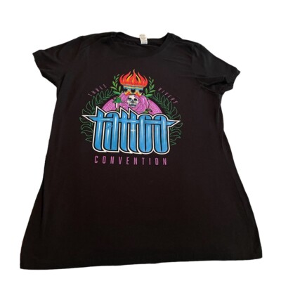 Skull Shirt Women Large Black Flames Skeleton Graphic Lightweight Crew Neck Tee