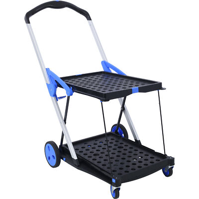Foldable Utility Cart Multi-purpose functional 2-layer foldable shopping cart