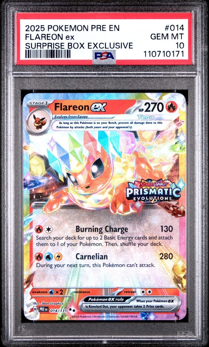 Flareon EX PSA 10 Gem Mint - Prismatic Evolutions Stamp 014