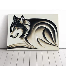 Wolf Art Deco Abstract Canvas Wall Art Print Framed Picture Decor Living Room