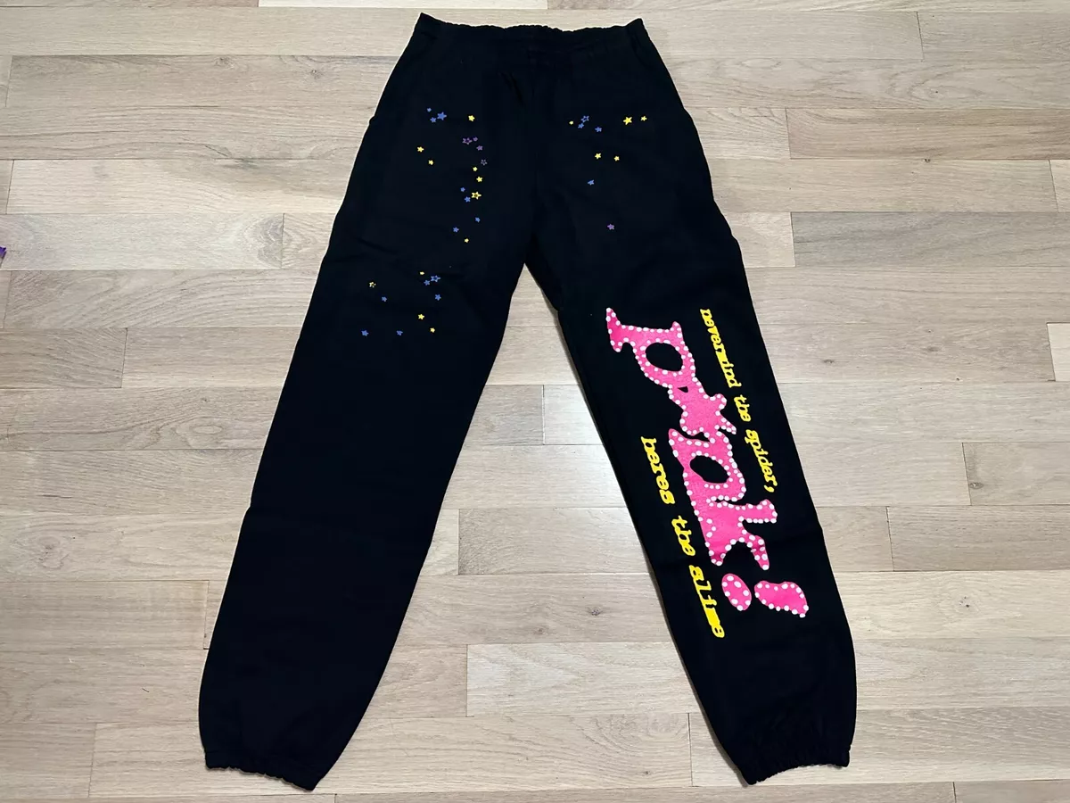 NEW Spider Worldwide × Young Thug Sp5der Black Sweatpants Sz S-XL 100%  AUTHENTIC