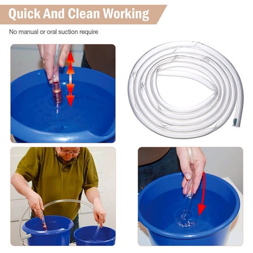 10FT X 1/2" Siphon Hose Pump Self Priming Jiggler Shaker Transfer Fuel Water Oil - Picture 7 of 11