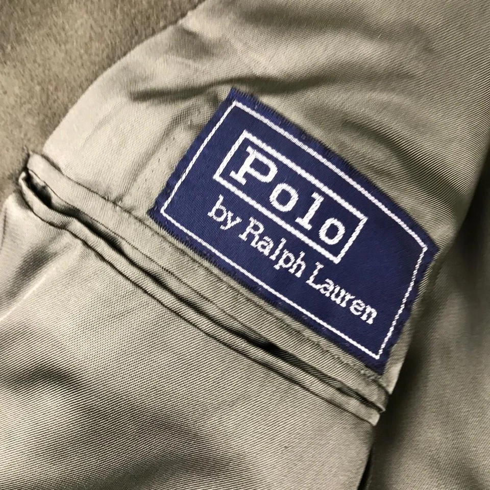 VTG Polo Ralph Lauren Blazer Mens 42 Long Green 100% Camel Hair Button Lined USA - Image 3 of 4