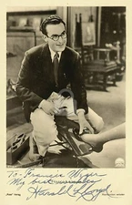 Harold Lloyd 3 -- Signed Vintage Photo Postcard Copy