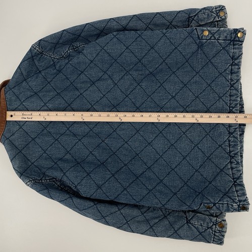 Vintage Polo Ralph Lauren Womens M Quilted Denim Hunting Lined Chore Coat Jacket - Picture 12 of 12