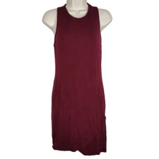 Forever 21 Sheath Bodycon Tank Dress Women Size L Burgundy Red Sleeveless FLAWS