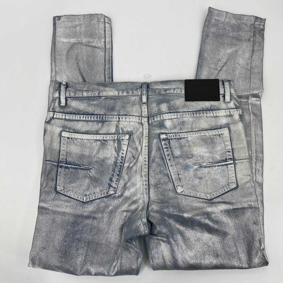 ディオールシルバージーンズ Dior Silver Metallic Mid-Rise Skinny Jeans | Size 32 | eBay