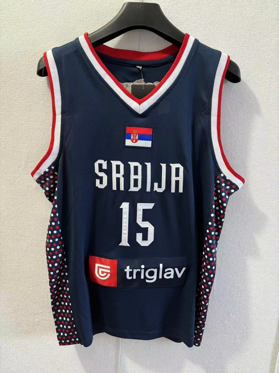 2024 Olympic Jokic Jokić #15 Team Serbia Srbija Basketball Jersey - Main Image