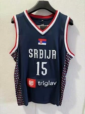 2024 Olympic Jokic Jokić #15 Team Serbia Srbija Basketball Jersey all Stitched