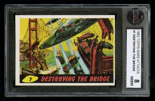 1962 Topps Mars Attacks #7 Destroying the Bridge — KSA 8