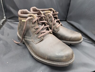 Rockport Men's Rugged Bucks Storm Surge Waterproof Leather Boots Brown Sz 