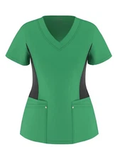 Womens Stretch Panel Scrub Top 14 Colors