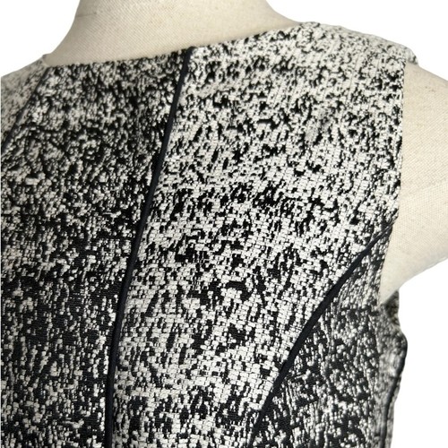 H&M Black White Contrast Tweed Patterned Sleeveless Skater Fit and Flare Size 10 - Picture 11 of 12
