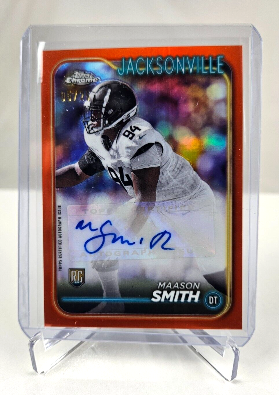 2024 Topps Chrome - Rookie Autographs Maason Smith #RA-MSM Orange Refractor /25 (AU, RC)